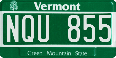 VT license plate NQU855