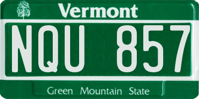 VT license plate NQU857