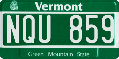 VT license plate NQU859