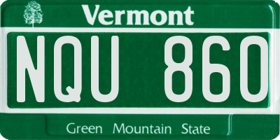 VT license plate NQU860