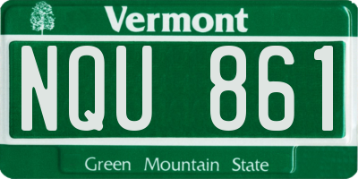 VT license plate NQU861