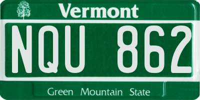 VT license plate NQU862