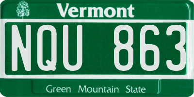 VT license plate NQU863