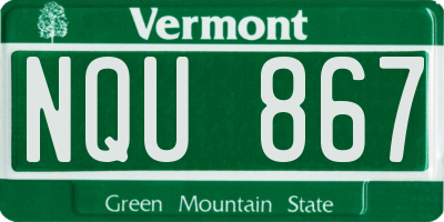 VT license plate NQU867