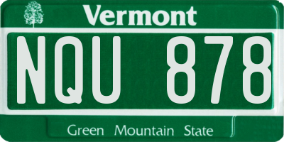 VT license plate NQU878