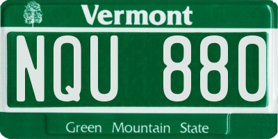 VT license plate NQU880
