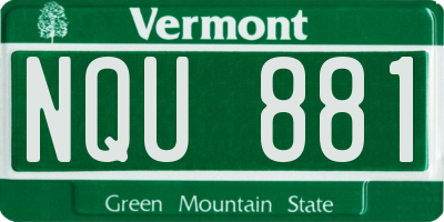VT license plate NQU881