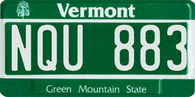 VT license plate NQU883