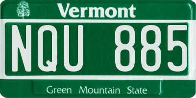 VT license plate NQU885