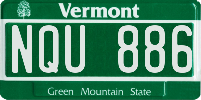 VT license plate NQU886
