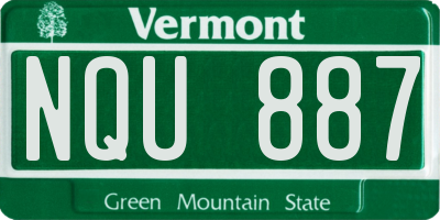 VT license plate NQU887