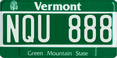 VT license plate NQU888