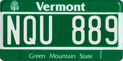 VT license plate NQU889