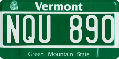 VT license plate NQU890