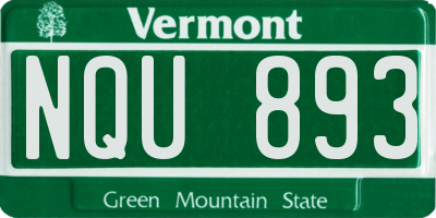 VT license plate NQU893