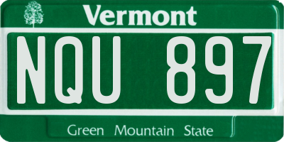 VT license plate NQU897