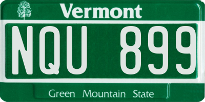 VT license plate NQU899