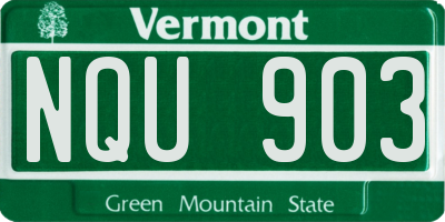 VT license plate NQU903
