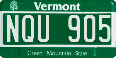 VT license plate NQU905