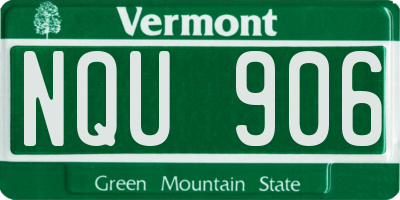 VT license plate NQU906