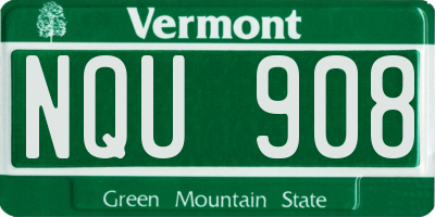 VT license plate NQU908