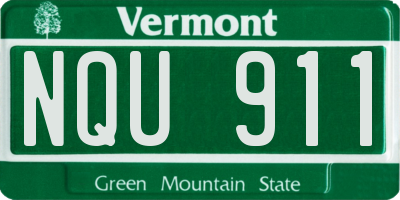 VT license plate NQU911