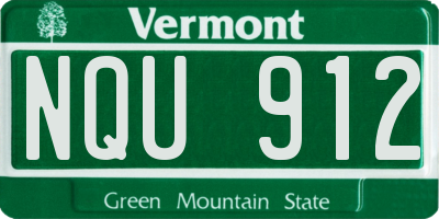 VT license plate NQU912