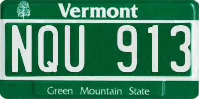 VT license plate NQU913