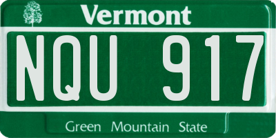 VT license plate NQU917