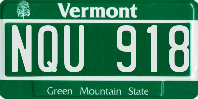 VT license plate NQU918