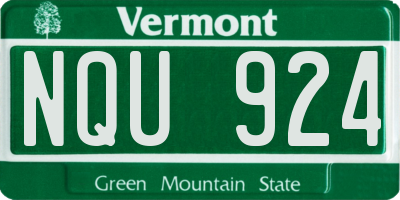 VT license plate NQU924