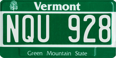 VT license plate NQU928