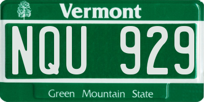VT license plate NQU929