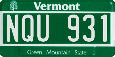 VT license plate NQU931