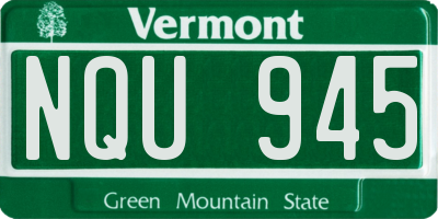 VT license plate NQU945