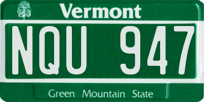 VT license plate NQU947