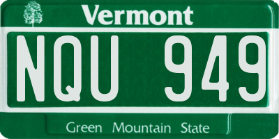 VT license plate NQU949
