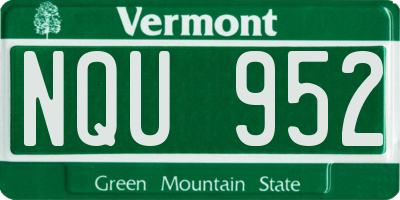 VT license plate NQU952