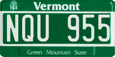 VT license plate NQU955