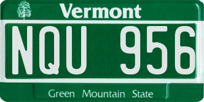 VT license plate NQU956