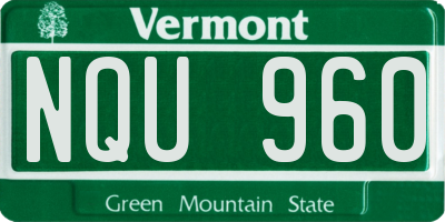 VT license plate NQU960
