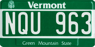VT license plate NQU963