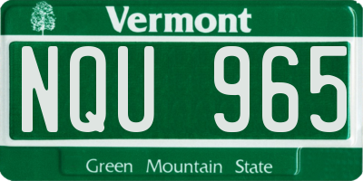 VT license plate NQU965