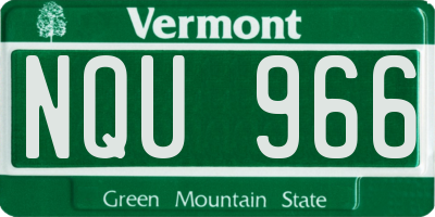 VT license plate NQU966
