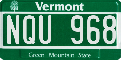 VT license plate NQU968