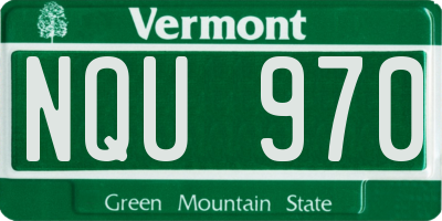 VT license plate NQU970