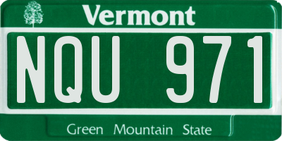 VT license plate NQU971