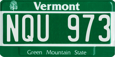 VT license plate NQU973