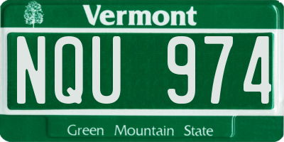 VT license plate NQU974