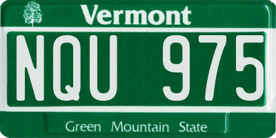 VT license plate NQU975